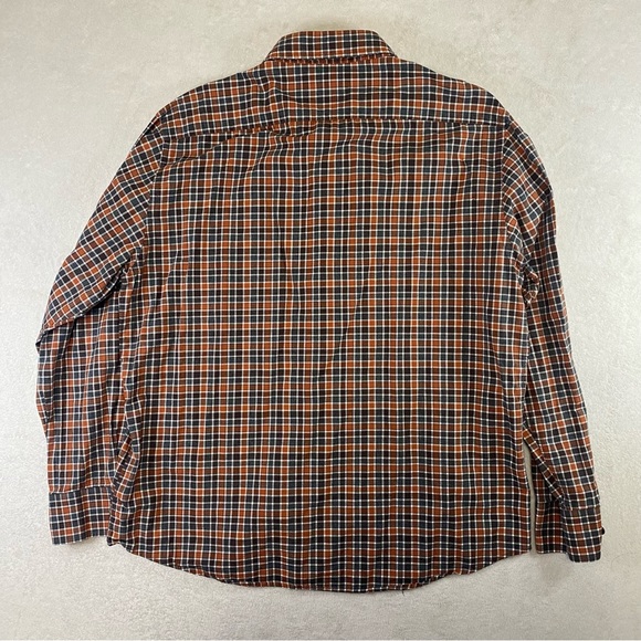 Pronto Uomo Blue Men’s XXL Orange Checkered Plaid Button-Up Collared Shirt - Picture 4 of 7
